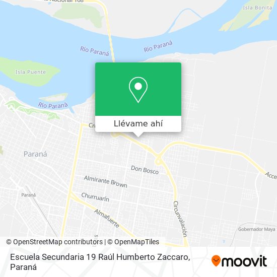 Mapa de Escuela Secundaria 19 Raúl Humberto Zaccaro