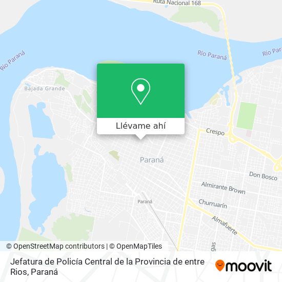 Mapa de Jefatura de Policía Central de la Provincia de entre Rios