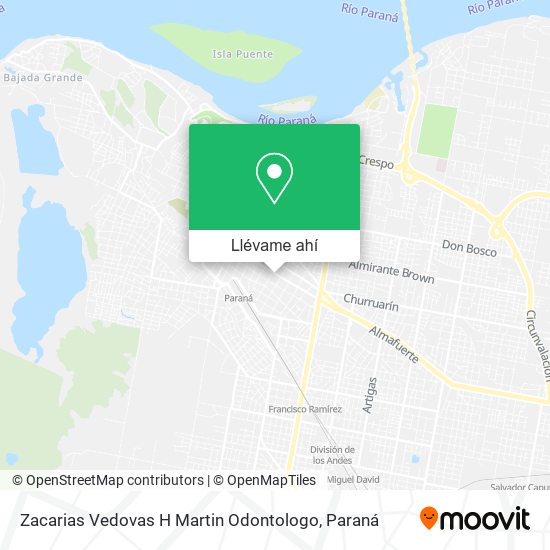 Mapa de Zacarias Vedovas H Martin Odontologo