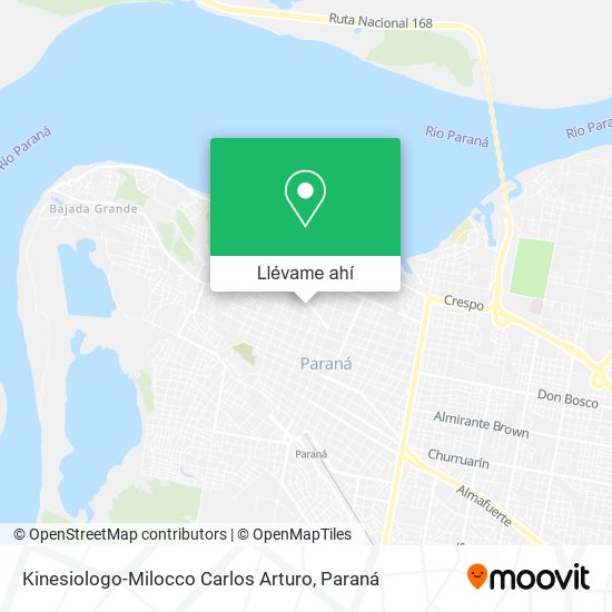 Mapa de Kinesiologo-Milocco Carlos Arturo