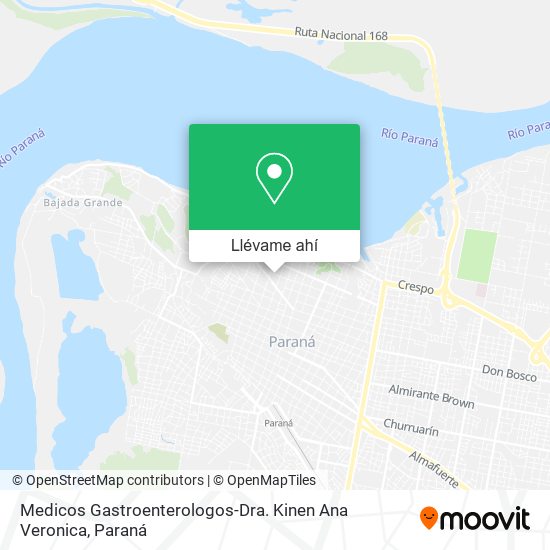 Mapa de Medicos Gastroenterologos-Dra. Kinen Ana Veronica