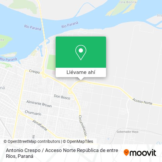 Mapa de Antonio Crespo / Acceso Norte República de entre Ríos