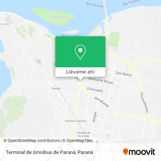 Mapa de Terminal de ómnibus de Paraná
