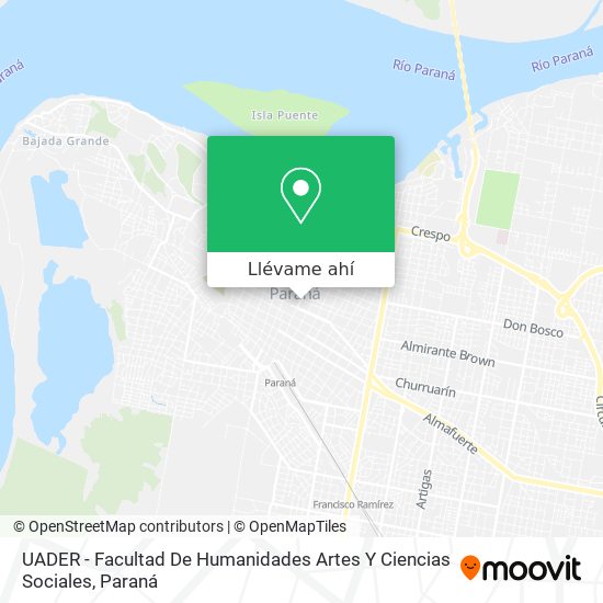 Mapa de UADER - Facultad De Humanidades Artes Y Ciencias Sociales