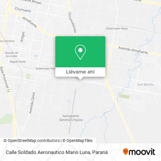 Mapa de Calle Soldado Aeronautico Mario Luna