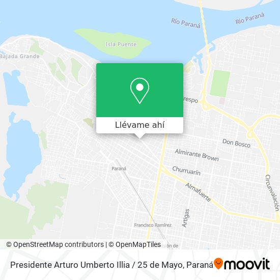 Mapa de Presidente Arturo Umberto Illia / 25 de Mayo