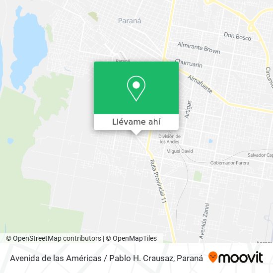 Mapa de Avenida de las Américas / Pablo H. Crausaz