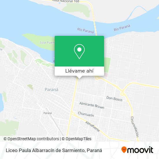 Mapa de Liceo Paula Albarracín de Sarmiento