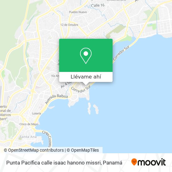 Mapa de Punta Pacífica  calle isaac hanono missri