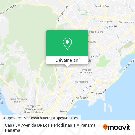 Mapa de Casa 5A Avenida De Los Periodistas 1 A  Panamá