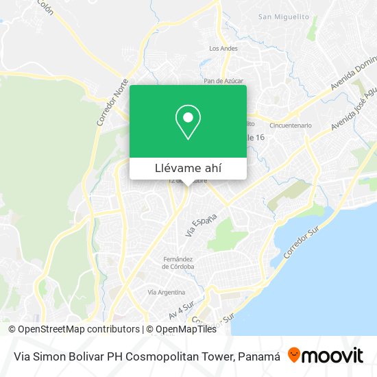 Mapa de Via Simon Bolivar  PH Cosmopolitan Tower