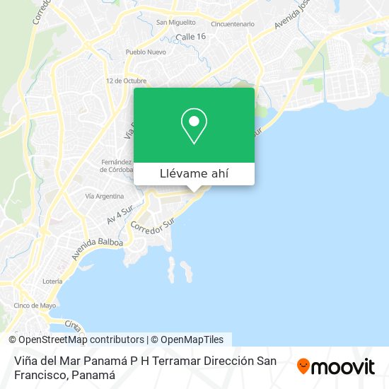 Mapa de Viña del Mar  Panamá P H  Terramar  Dirección  San Francisco