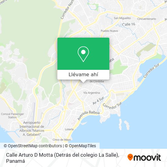 Mapa de Calle Arturo D  Motta (Detrás del colegio La Salle)