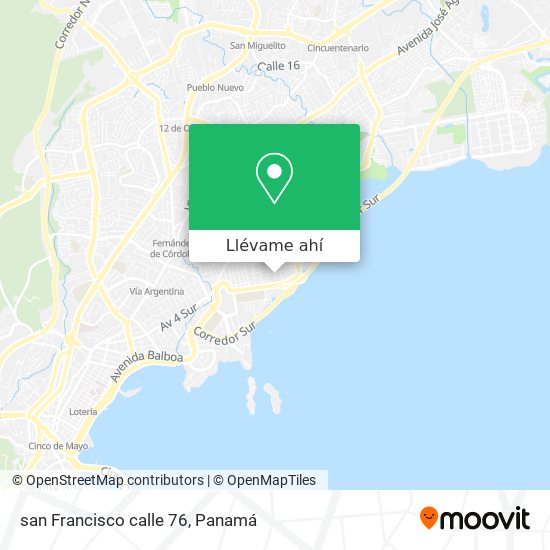 Mapa de san Francisco calle 76