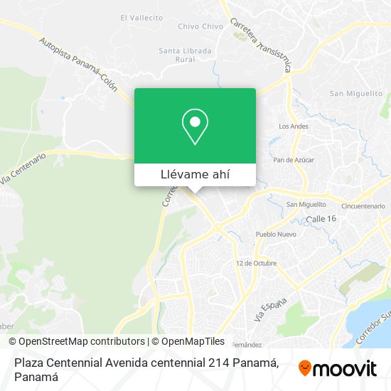Mapa de Plaza Centennial Avenida centennial 214  Panamá