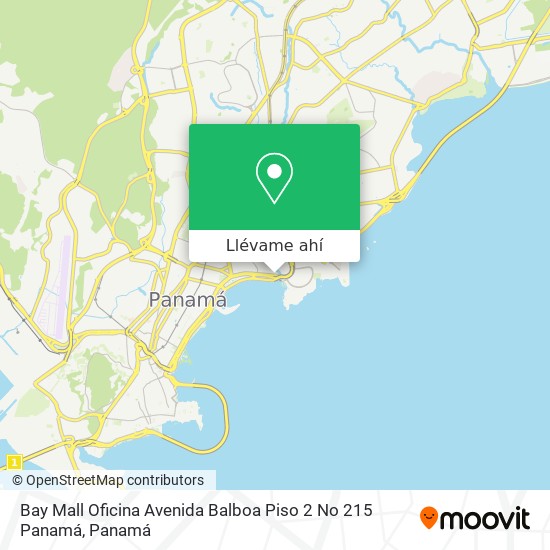 Mapa de Bay Mall Oficina Avenida Balboa Piso 2 No 215  Panamá