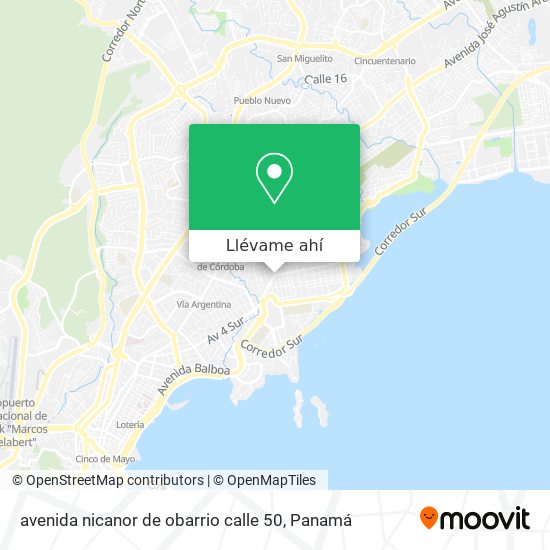 Mapa de avenida nicanor de obarrio calle 50