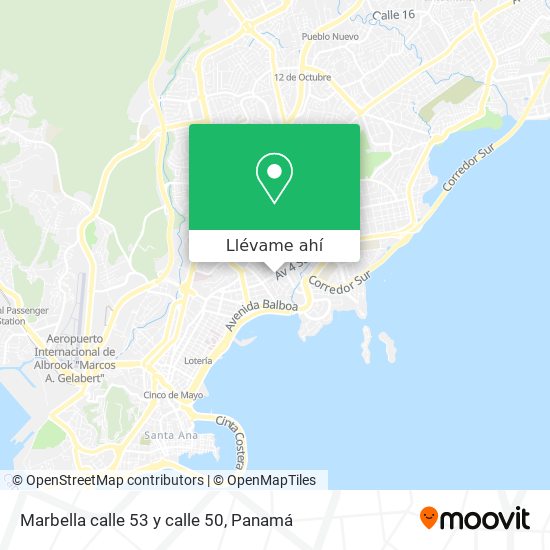 Mapa de Marbella calle 53 y calle 50