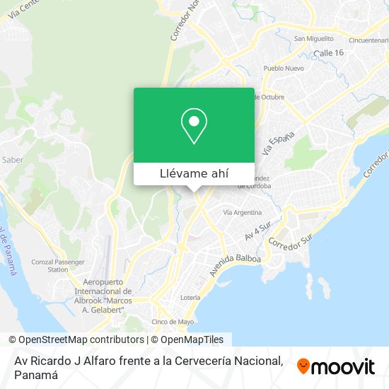 Mapa de Av  Ricardo J  Alfaro  frente a la Cervecería Nacional