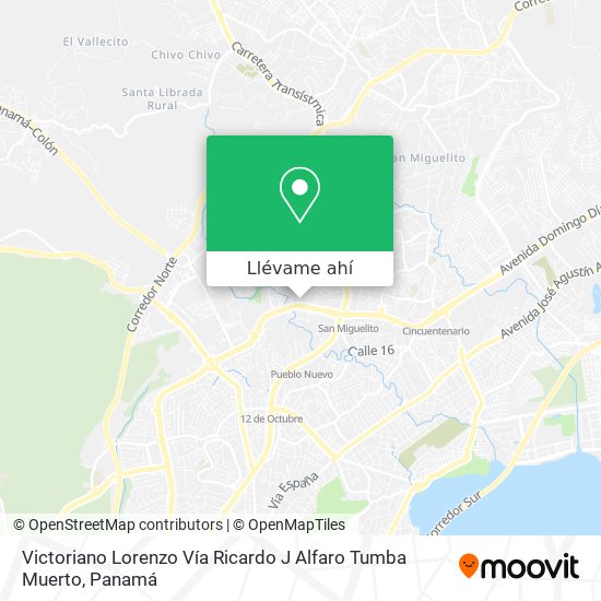 Mapa de Victoriano Lorenzo  Vía Ricardo J  Alfaro  Tumba Muerto