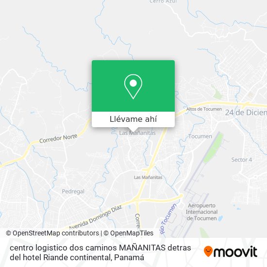 Mapa de centro logistico dos caminos MAÑANITAS detras del hotel Riande continental