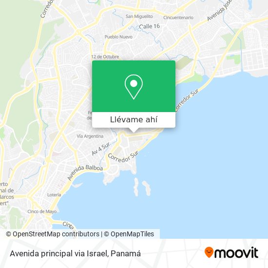 Mapa de Avenida principal via Israel