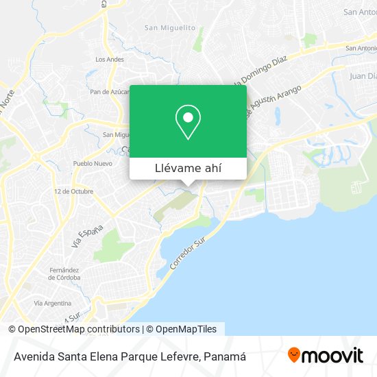 Mapa de Avenida Santa Elena  Parque Lefevre