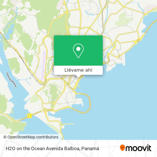 Mapa de H2O on the Ocean Avenida Balboa