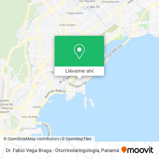 Mapa de Dr. Fabio Vega Braga - Otorrinolaringología