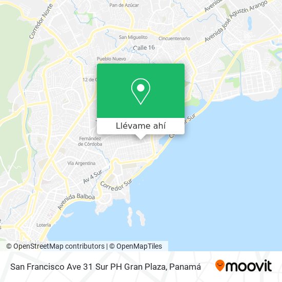 Mapa de San Francisco  Ave  31 Sur  PH Gran Plaza