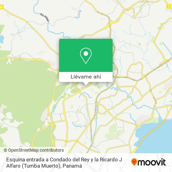 Mapa de Esquina entrada a Condado del Rey y la Ricardo J  Alfaro (Tumba Muerto)