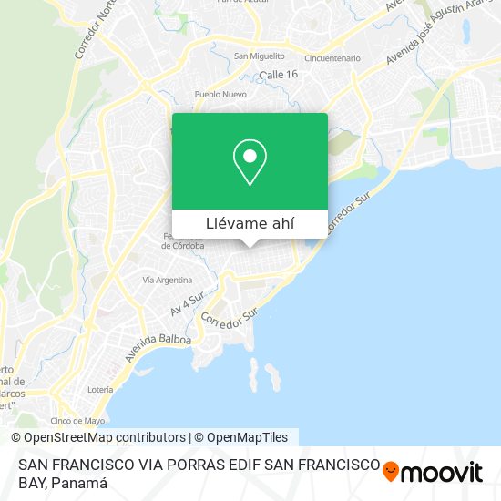 Mapa de SAN FRANCISCO VIA PORRAS EDIF  SAN FRANCISCO BAY