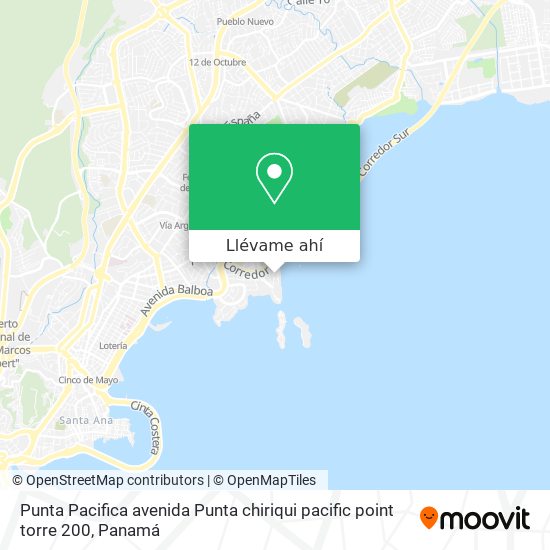 Mapa de Punta Pacifica  avenida Punta chiriqui  pacific point torre 200