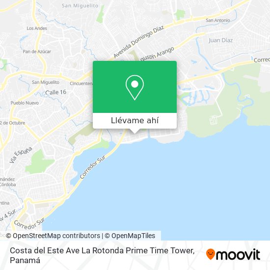 Mapa de Costa del Este  Ave  La Rotonda  Prime Time Tower