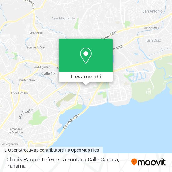 Mapa de Chanis Parque Lefevre  La Fontana  Calle Carrara