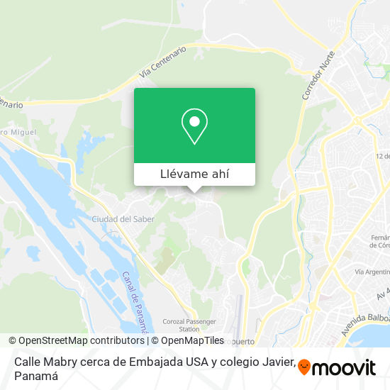 Mapa de Calle Mabry  cerca de Embajada USA y colegio Javier