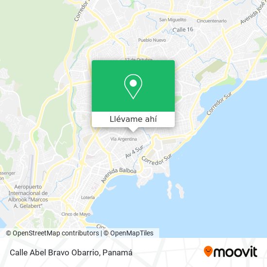 Mapa de Calle Abel Bravo  Obarrio
