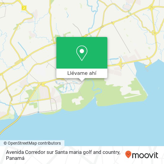 Mapa de Avenida Corredor sur Santa maria golf and country
