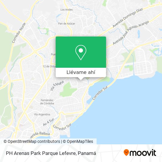 Mapa de PH Arenas Park  Parque Lefevre