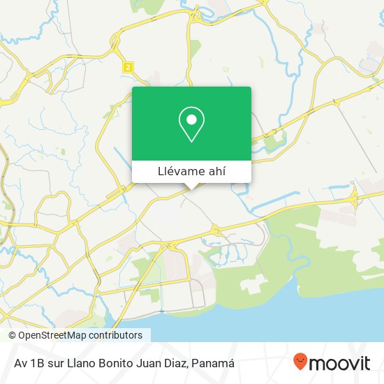 Mapa de Av 1B sur  Llano Bonito  Juan Diaz