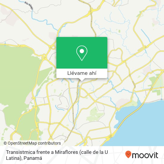Mapa de Transistmica frente a Miraflores (calle de la U Latina)