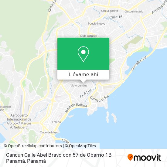 Mapa de Cancun Calle Abel Bravo con 57 de Obarrio 1B  Panamá