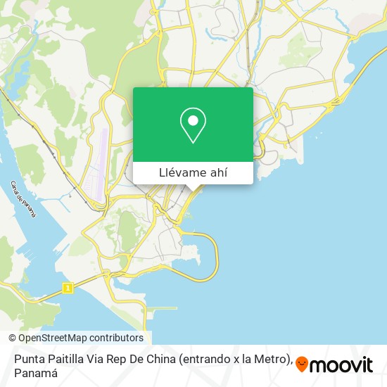 Mapa de Punta Paitilla   Via Rep  De China  (entrando x la Metro)