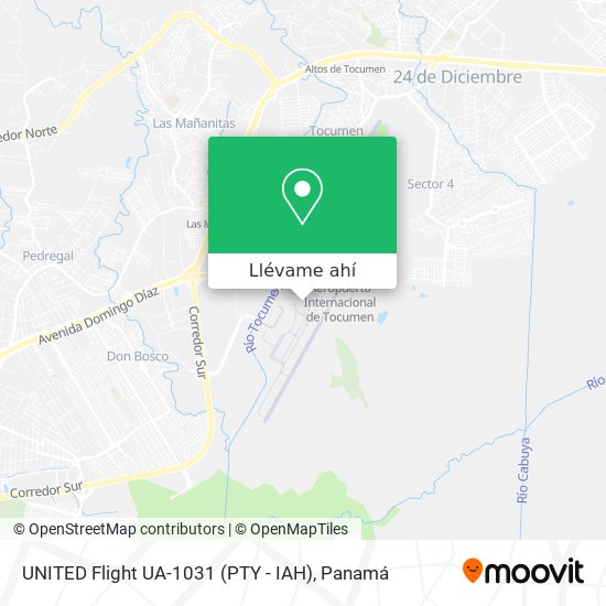 Mapa de UNITED Flight UA-1031 (PTY - IAH)