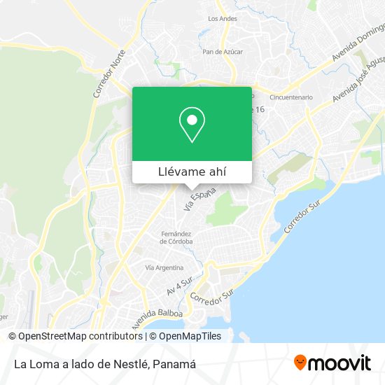 Mapa de La Loma a lado de Nestlé