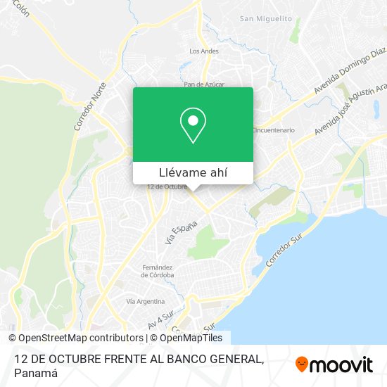 Mapa de 12 DE OCTUBRE FRENTE AL BANCO GENERAL