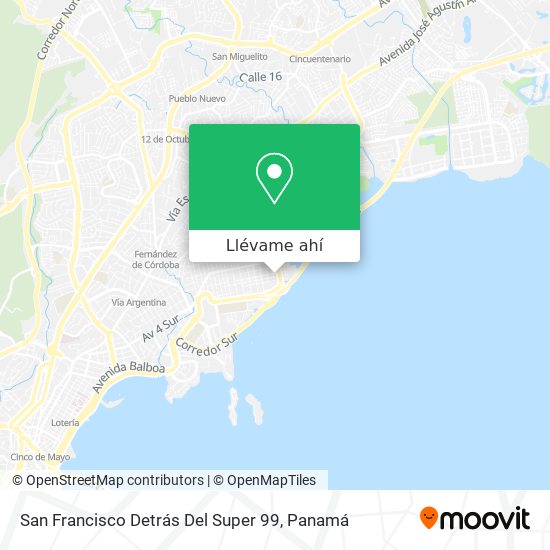 Mapa de San Francisco  Detrás Del Super 99