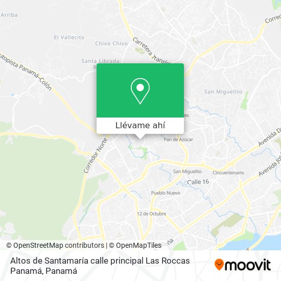 Mapa de Altos de Santamaría  calle principal  Las Roccas  Panamá