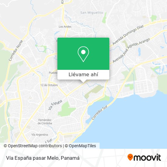 Mapa de Vía España   pasar Melo