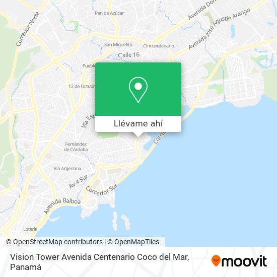 Mapa de Vision Tower Avenida Centenario Coco del Mar
